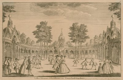 De kinesiske paviljongene i Vauxhall Gardens, London av English School