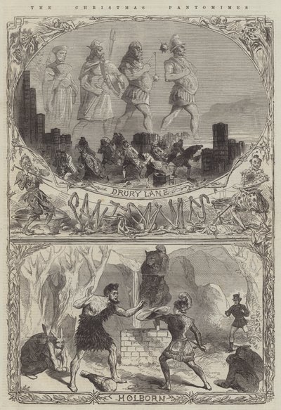 The Christmas Pantomimes (gravering) av English School