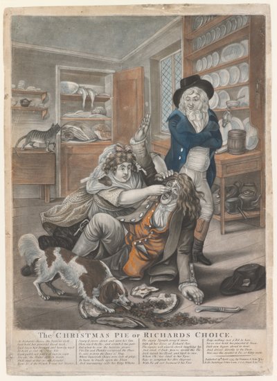The Christmas Pie or Richards Choice, 1795 (håndfarget gravering) av English School