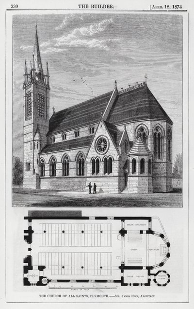The Church of All Saints, Plymouth (gravering) av English School