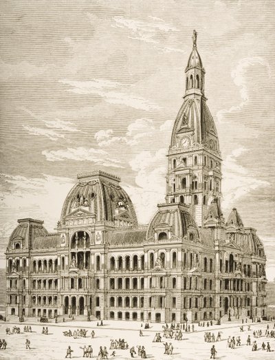 Rådhuset, Chicago, ca. 1870, fra 