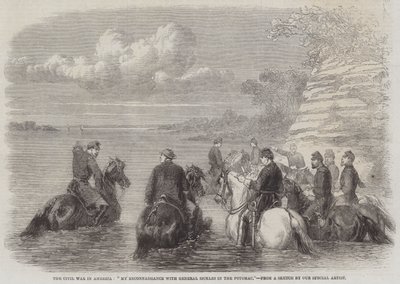 Borgerkrigen i Amerika, "My Reconnaissance with General Sickles in the Potomac" (gravering) av English School