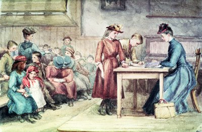 The Classroom, ca. 1880 (wc på papir) av English School