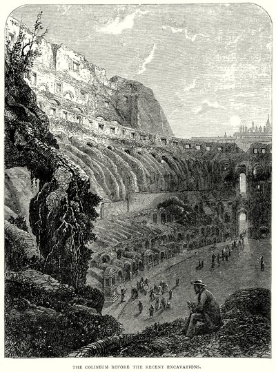 Colosseum før de nylige utgravningene (gravering) av English School