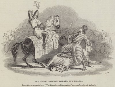 Kampen mellom Richard og Saladin (gravering) av English School