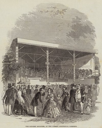 The Concert Monstre, ved Surrey Zoological Gardens (gravering) av English School