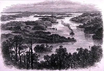 The Confluence of the Murray and Darling Rivers, nær Wentworth, New South Wales, Australia, fra 