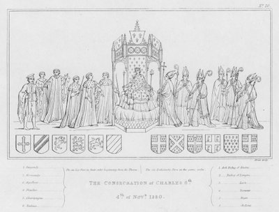 Innvielsen av Karl 6., 4. november 1380 (gravering) av English School