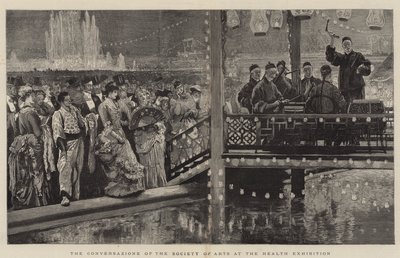 Die Konversation der Gesellschaft der Künste auf der Gesundheitsausstellung (Gravur) von English School