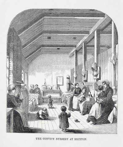 The Convict Nursery at Brixton, fra The Criminal Prisons of London and Scenes of Prison Life av Henry Mayhew (1812-87) og John Binny, 1862 av English School