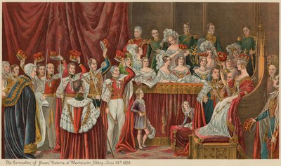 Kroningen av dronning Victoria i Westminster Abbey, 28. juni 1838 av English School