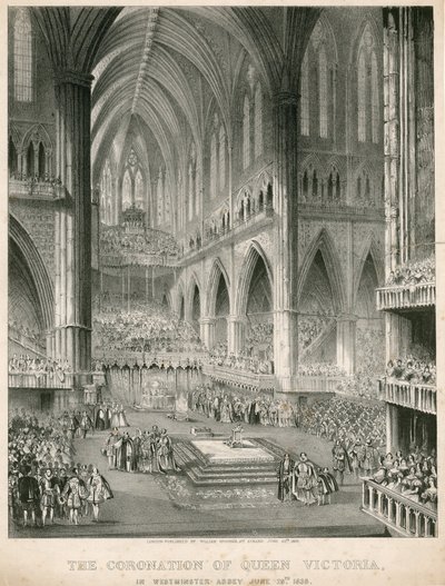 Kroningen av dronning Victoria i Westminster Abbey, 28. juni 1838 av English School