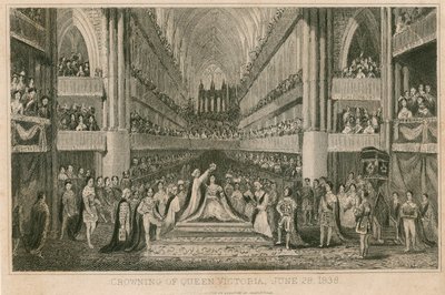 Kroningen av dronning Victoria i Westminster Abbey, 28. juni 1838 av English School
