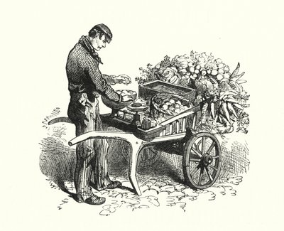 The Costermonger (gravering) av English School