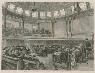 Fylkeskommunen i sitt nye hjem i Spring Gardens, London av English School