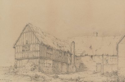 Court Lodge i East Farleigh, nær Maidstone, ca. 1874 (blyant) av English School