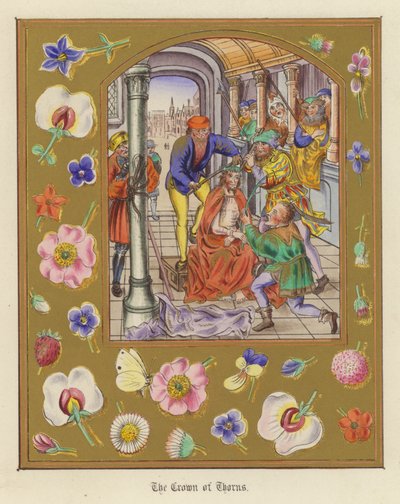 The Crown of Thorns (farge litho) av English School