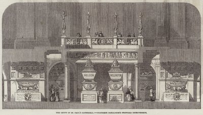 The Crypt of St Paul's Cathedral, professor Donaldsons foreslåtte forbedring (gravering) av English School