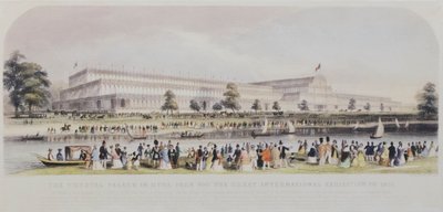 Krystallpalasset i Hyde Park for den store internasjonale utstillingen i 1851 (trykk) av English School
