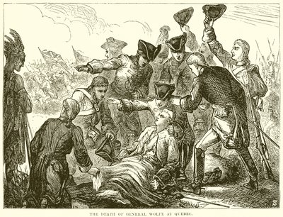 General Wolfes død i Quebec av English School