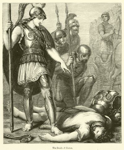The Death of Hector (gravering) av English School