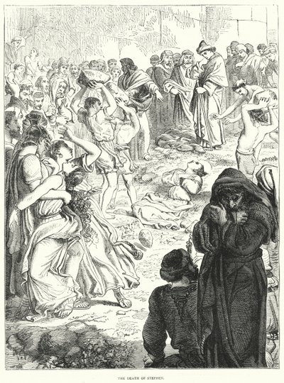Stephens død (gravering) av English School