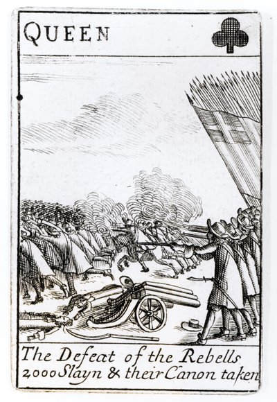 Opprørernes nederlag i slaget ved Sedgemoor, 6. juli 1685 (tresnitt) (bw-bilde) av English School
