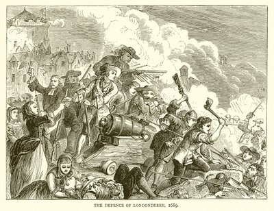 The Defense of Londonderry, 1689 av English School