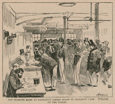 The Diamond Mart på Raffaells Coffee House i Petticoat Lane av English School