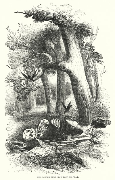 Der Gräber, der seinen Weg verloren hatte (Gravur) von English School