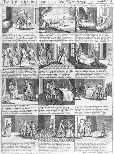 The Doctors in Labour, or a New Whim Wham fra Guildford, 1726 av English School