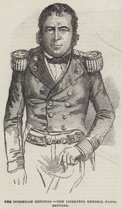 Den dominikanske republikk, frigjørergeneral Pedro Santana (gravering) av English School