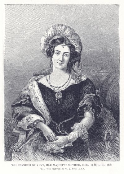 Hertuginnen av Kent, Hennes Majestets Mor, født 1786, død 1861 av English School