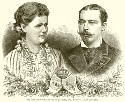 Hertugen og hertuginnen av Albany (Gift, 1882. Hertugen av Albany døde, 1884) av English School