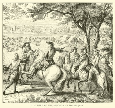 Hertugen av Marlborough ved Malplaquet av English School
