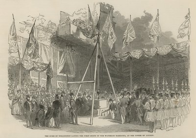 Hertugen av Wellington legger den første steinen til Waterloo Barracks av English School