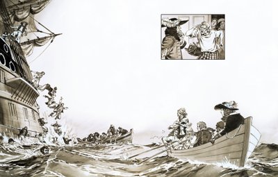 Der Herzog von York entkommt dem sinkenden Gloucester von English School