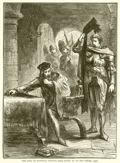 Jarlen av Warwick besøker kong Henry VI i tårnet, 1470 av English School