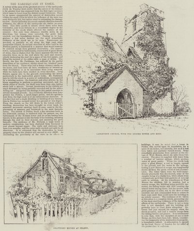 Jordskjelvet i Essex (litho) av English School