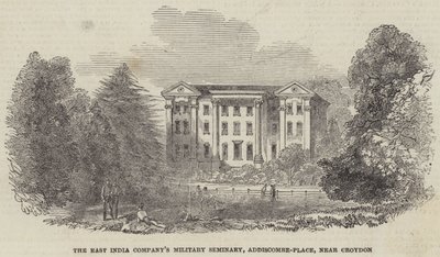 East India Company's Military Seminary, Addiscombe-Place, nær Croydon (gravering) av English School