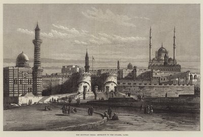 Den egyptiske krisen, inngangen til citadellet, Kairo (gravering) av English School