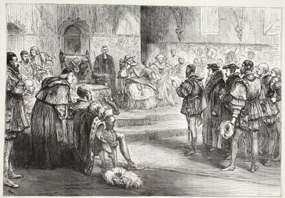 Kurfyrsten av Sachsen leser protesten ved Diet of Spires, illustrasjon fra The History of Protestantism av James Aitken Wylie (1808-1890), pub. 1878 av English School