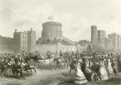 Franskmennenes keiser og keiserinne ved Windsor Castle av English School