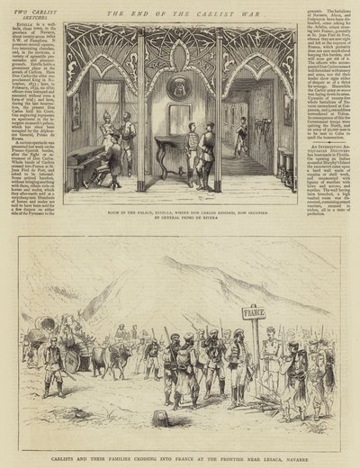 Slutten på Carlist-krigen (gravering) av English School