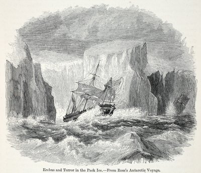 Erebus og terroren blant isfjell av English School