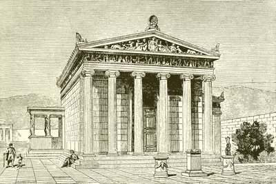 Erechtheion, et berømt tempel i Athen til helten Erectheios av English School