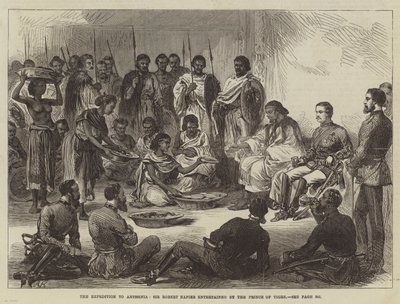 Ekspedisjonen til Abyssinia, Sir Robert Napier underholdt av prinsen av Tigre (gravering) av English School