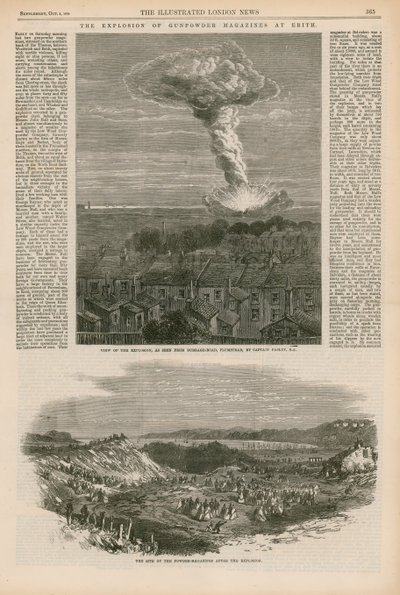 Die Explosion der Pulvermagazine in Erith von English School