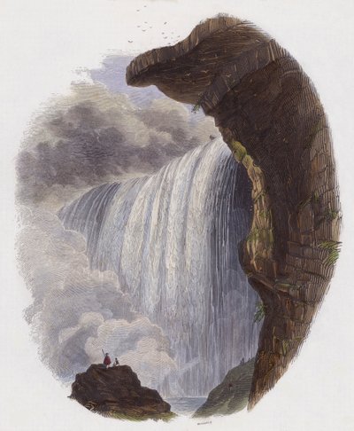 The Falls of Niagara (farget gravering) av English School