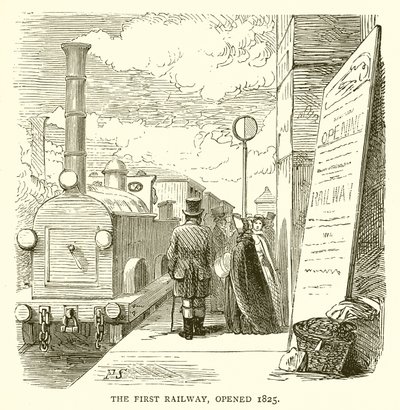 Den første jernbanen, åpnet 1825 av English School